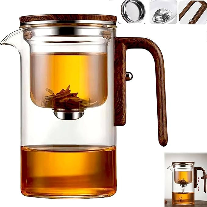 Enchantipot Magic TeaPot, 720ML Water Separation Glass Tea Pot with Wooden Handle, Press Control ... | Amazon (US)