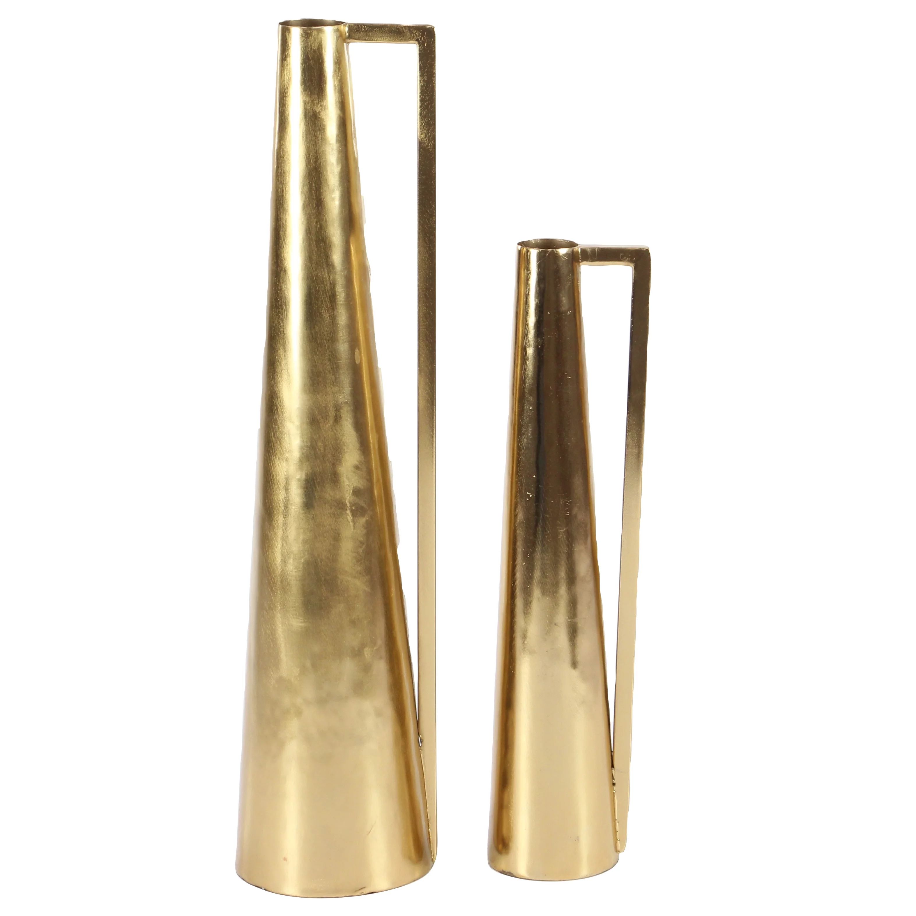 DecMode 17", 22"H Solid Iron Vases, Gold Set of 2-Pieces - Walmart.com | Walmart (US)