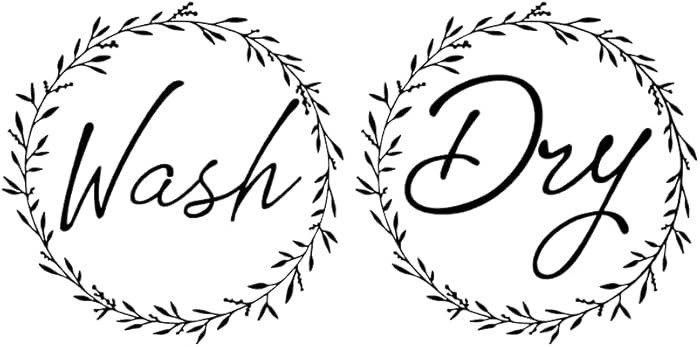 Floral Wreath Stickers for Washing Machine Washer and Dryer, Vinyl Decals, Removable, Modern Laun... | Amazon (US)