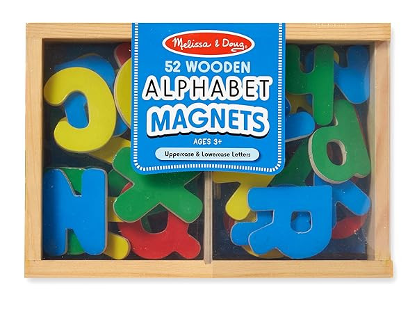 Melissa & Doug 52 Wooden Alphabet Magnets in a Box - Uppercase and Lowercase Letters | Amazon (US)