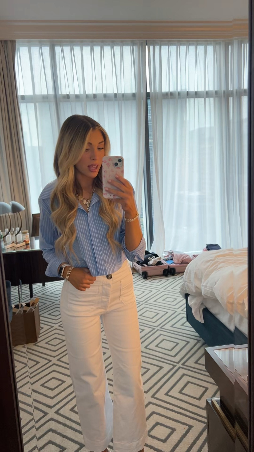 Elevated casual work outfit! 🤍 Obsessed with this lightweight top from Anthropologie (wearing a size XS). Also, have these jeans in multiple colors and they are so comfortable and stretchy (wearing a size 25). 

#LTKWorkwear #LTKWatchNow #LTKStyleTip