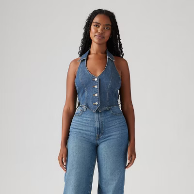 Levi's® Women's Bria Denim Corset Halter T-Shirt - Cornerback | Target