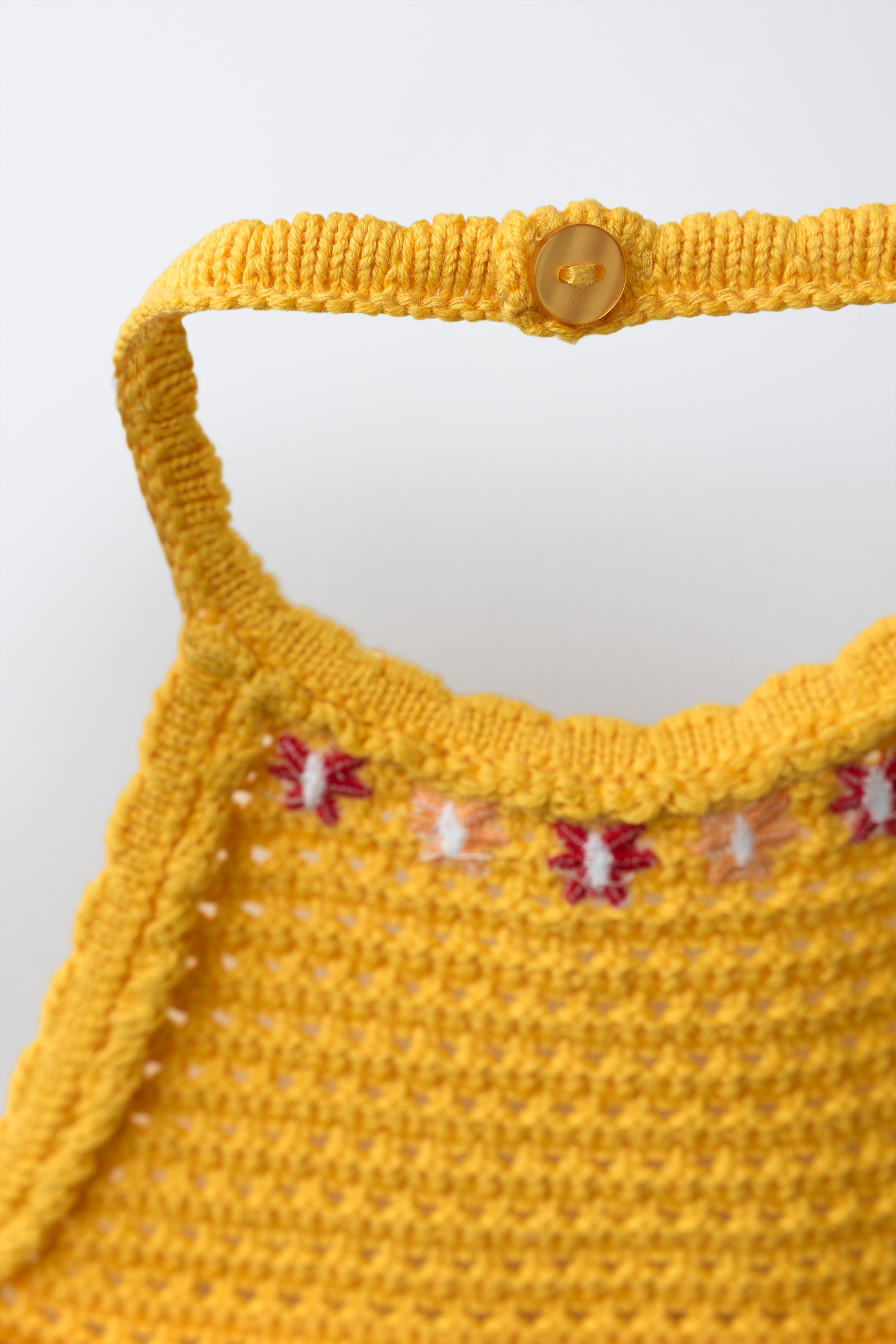 EMBROIDERED FLORAL KNIT TOP | Zara US