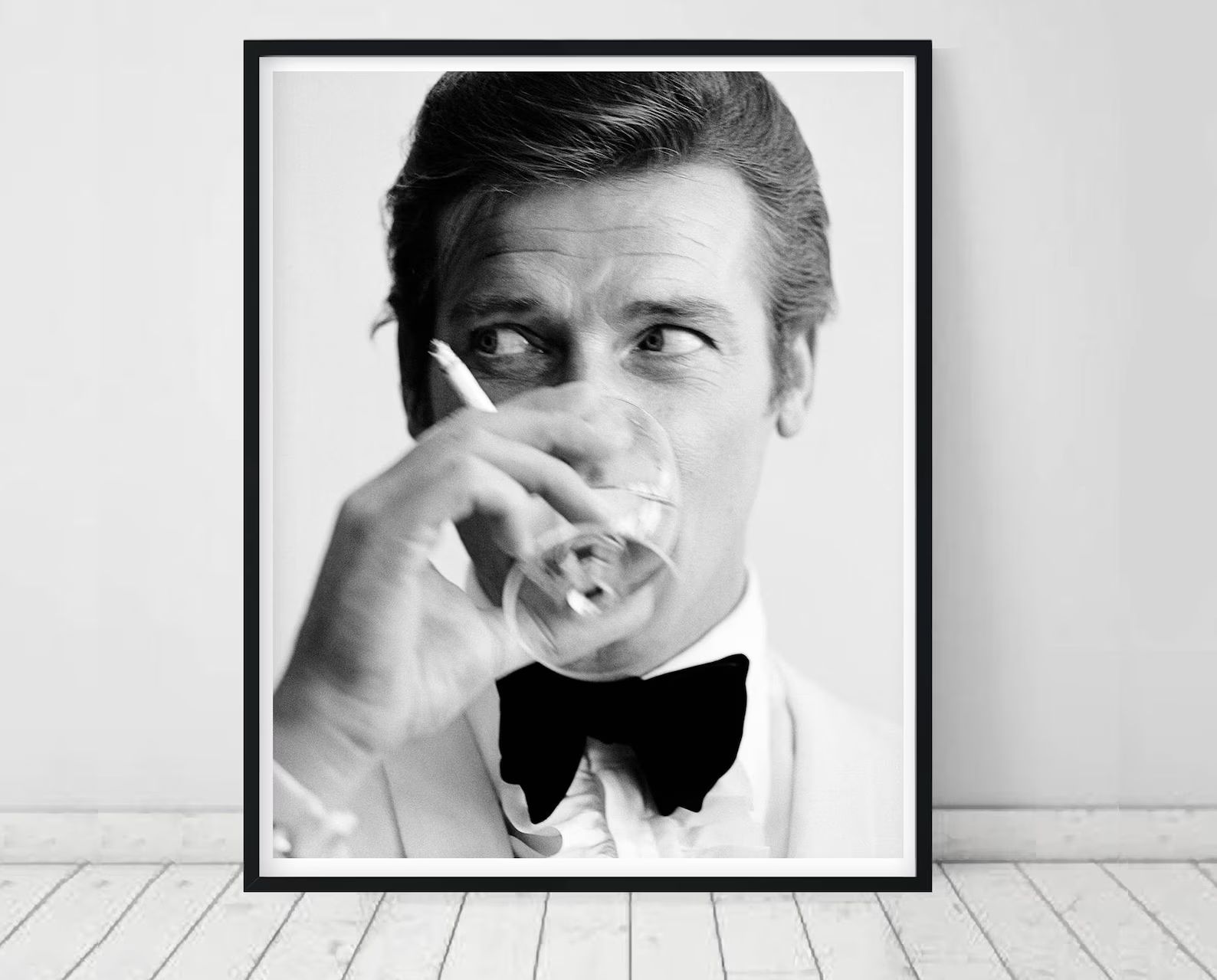 Roger Moore poster • Bond Martini Roger Moore James Bond Print Bond art James Bond 007 Roger Mo... | Etsy (US)
