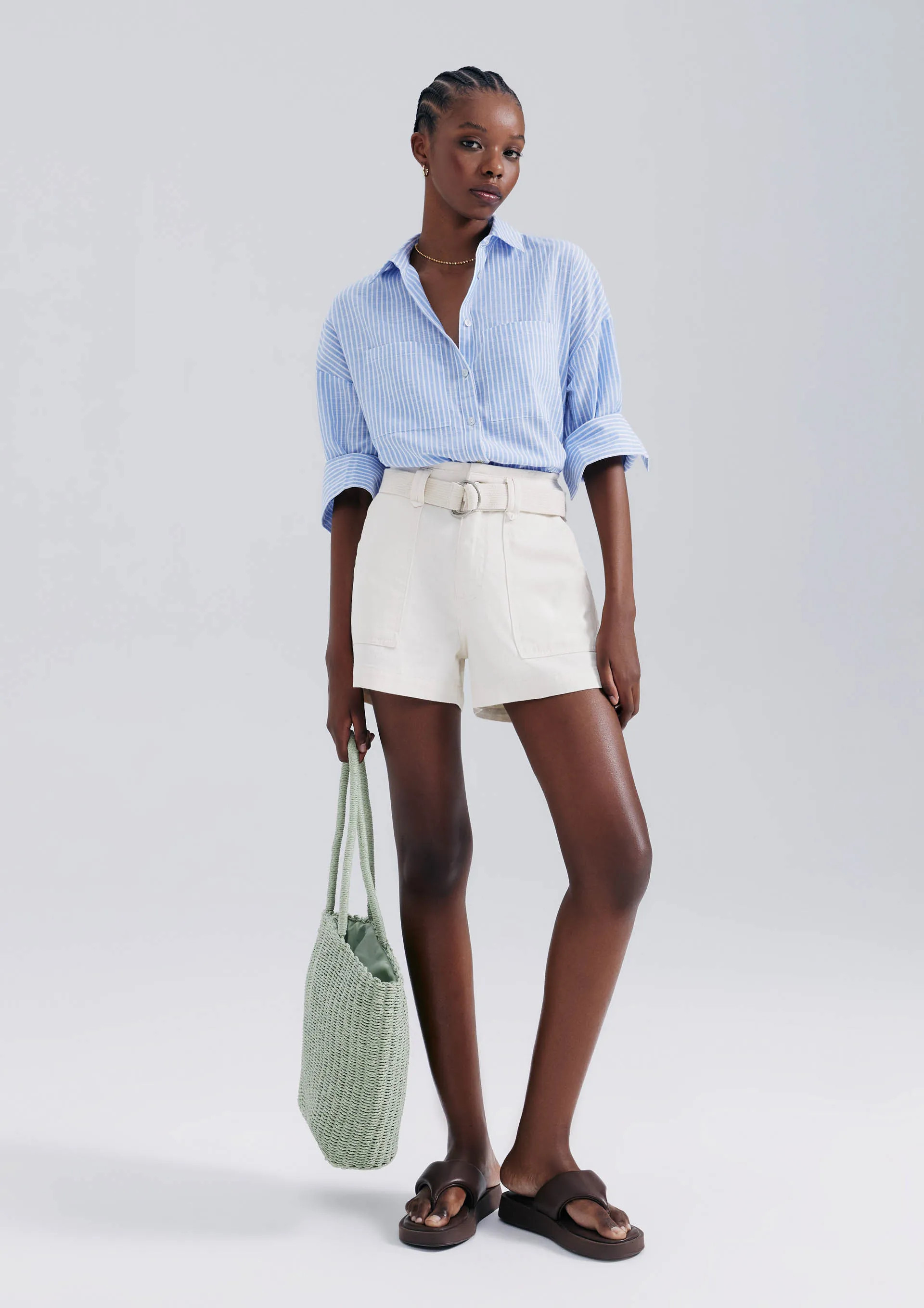 Shorts Feminino Em Sarja Com Cinto - Hering Store | Hering (BR)