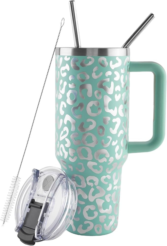 JTL-ADMCW 40 oz tumbler with handle and straw,Insulated Double Walled Stainless Steel Travel Mug,... | Amazon (US)