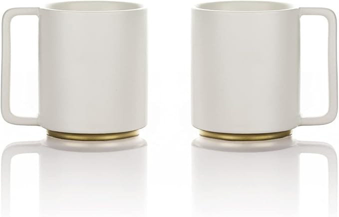 Lafeeca Ceramic Coffee Mug with Handle Tea Cup Large 13.5 oz Stackable Hand Painted Base Set of 2... | Amazon (US)