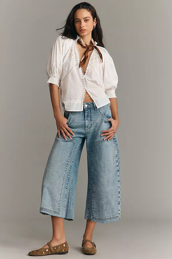 Curve Crop High-Rise Tapered Culotte Jeans | Anthropologie (US)