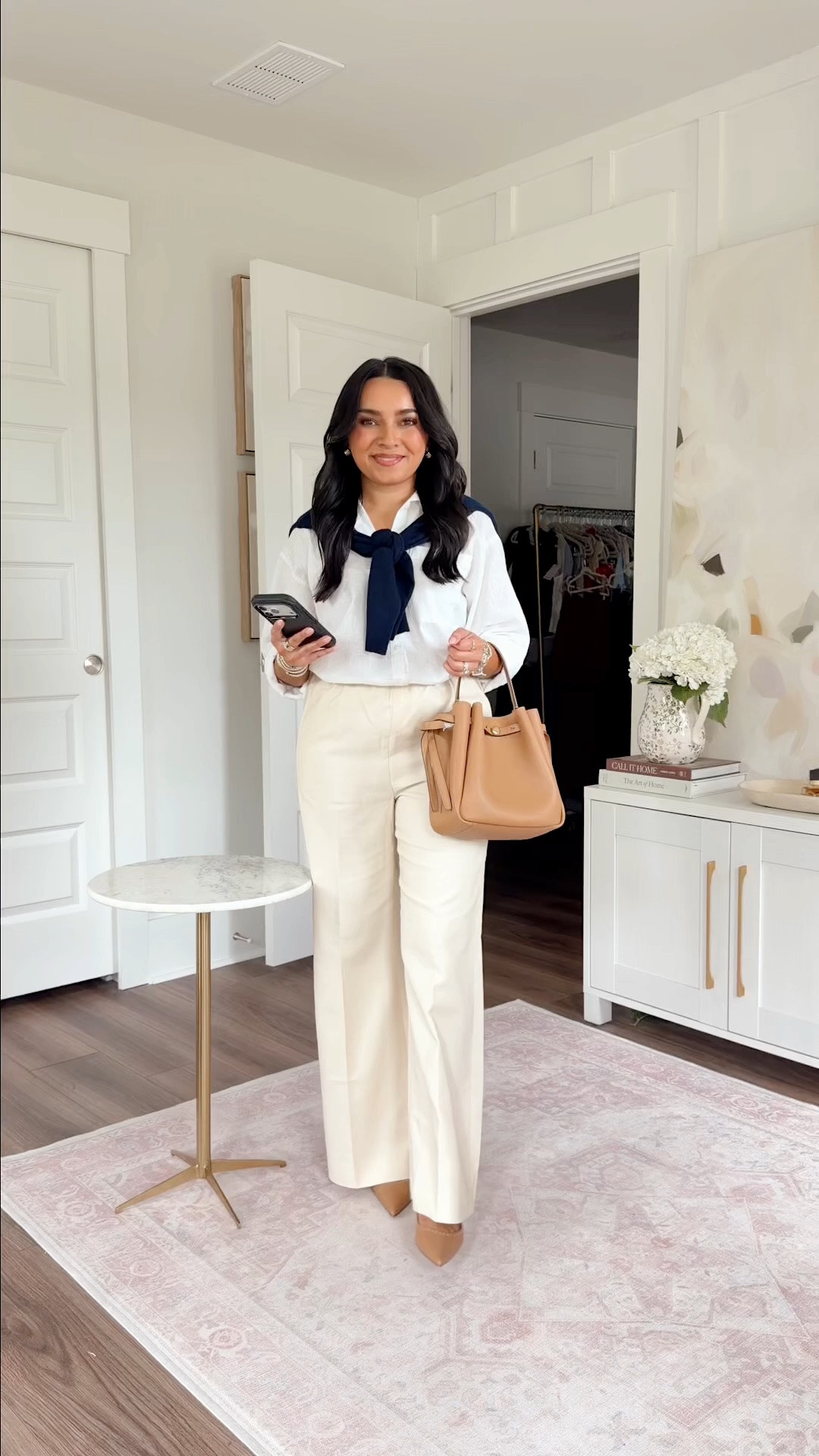 Workwear office outfits - petite friendly!
For reference: I’m 5’0, petite, 32b bra size, and 2/26 in bottoms, pear shaped. 
*Everything I share is unaltered! TTS means true to size. Between size 5-6.5 in shoes

White button down size PS TTS
Ivory sandy hay color linen pants size xs regular - a little long me, some colors in petite sizing available! I linked similar linen pants that I own and come in different inseams!
Tan heels - old, similar linked
Navy sweater size xs TTS

Black stripe cardigan size xs TTS
Black pants size 2 petite TTS
Tan heels - old, similar linked

Blue maxi dress size 00 regular TTS
Tan heels - old, similar linked
Navy sweater size xs TTS

White blazer - old, similar linked
Brown coffee color gingham tank size xs TTS
Brown iced espresso color pants size 2 petite TTS
Tan heels - old, similar linked

Pink ballet slipper color top size xs TTS
White pants size 2 petite TTS
Tan heels - old, similar linked

#LTKgrwm #LTKootd #LTKdayinmylife