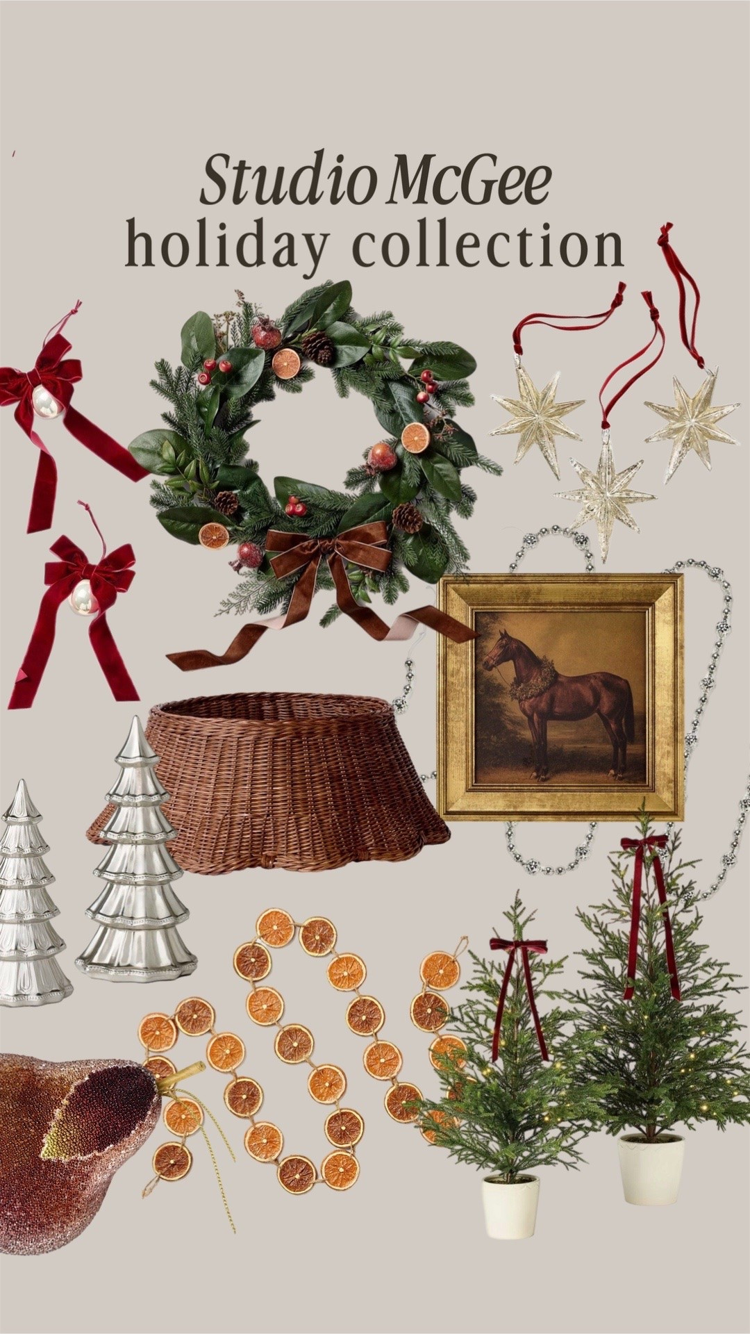 Studio McGee x @Target holiday collection now available! 

￼￼ Christmas decor, Cara Holiday, decor, home decor, wreath, ribbon, bow, ornament, art, tree, color, silver, garland, mini tree, entry, table, top tree, oranges, holiday, kitchen, decor, entry, decor, wall decor ￼

#LTKHome #LTKSaleAlert #LTKSeasonal