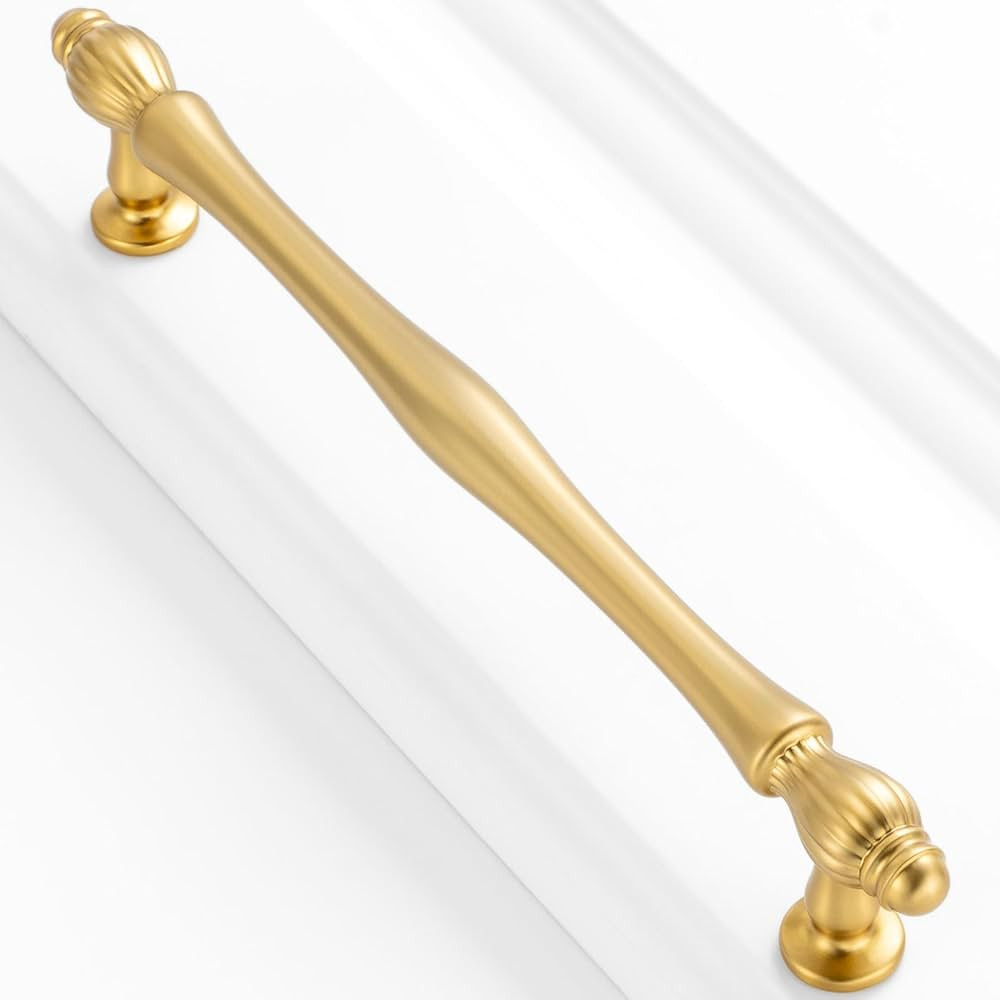 10 Pack 6-1/4 Inch Brushed Gold Cabinet Pulls Gold Cabinet Handles Gold Hardware for Kitchen Cabi... | Amazon (US)