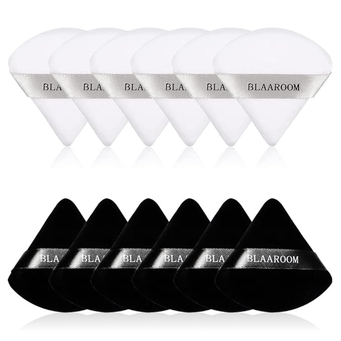 BLAAROOM 12 Pcs Velour Powder Puff Face Makeup Triangle Powder Puffs Face Exquisite Makeup Eyes a... | Amazon (US)