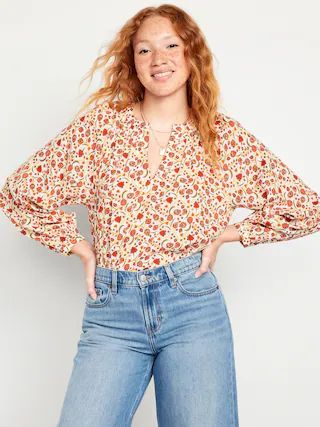 Long-Sleeve Floral Top | Old Navy (US)