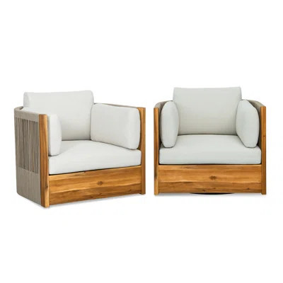 Layton Outdoor Swivel Patio Chair (Set Of 2) | Wayfair North America