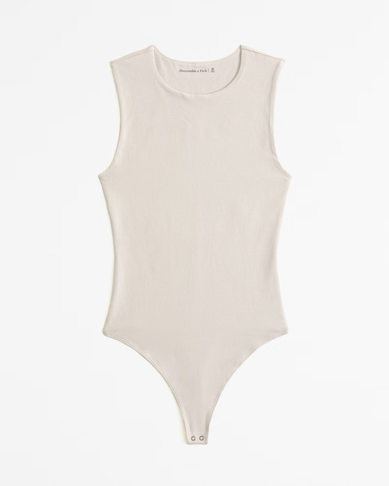 Cotton Seamless Fabric Crew Tank Bodysuit | Abercrombie & Fitch (US)