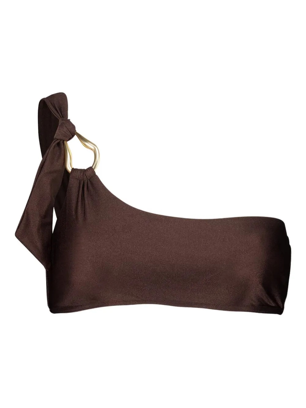 ZIMMERMANN Ascension one-shoulder bikini top - Brown | Farfetch Global
