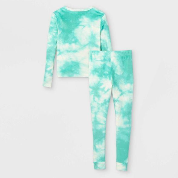 Girls' 2pc Snuggly Soft Watercolor Pajama Set - Cat & Jack™ Green | Target