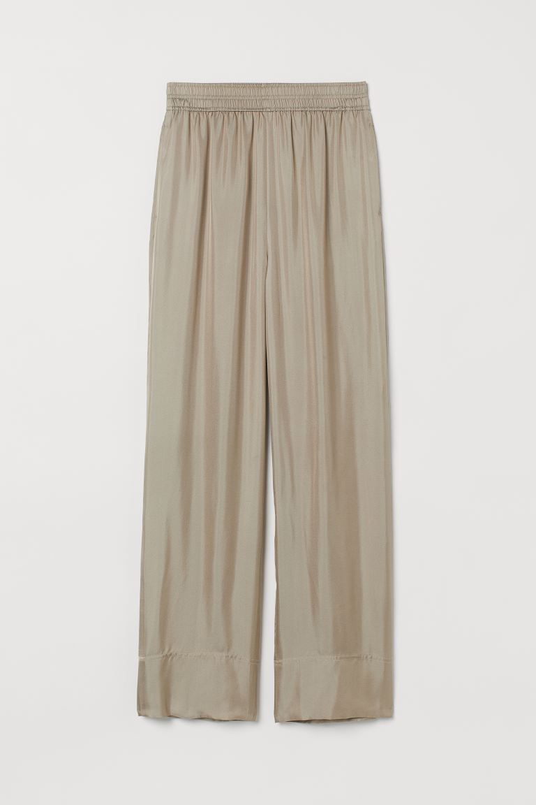 Premium SelectionTrousers in softly draping twill made from a viscose and silk blend. High waist ... | H&M (UK, MY, IN, SG, PH, TW, HK)