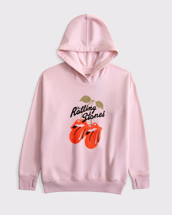 legging-friendly rolling stones graphic popover hoodie | Abercrombie & Fitch (US)