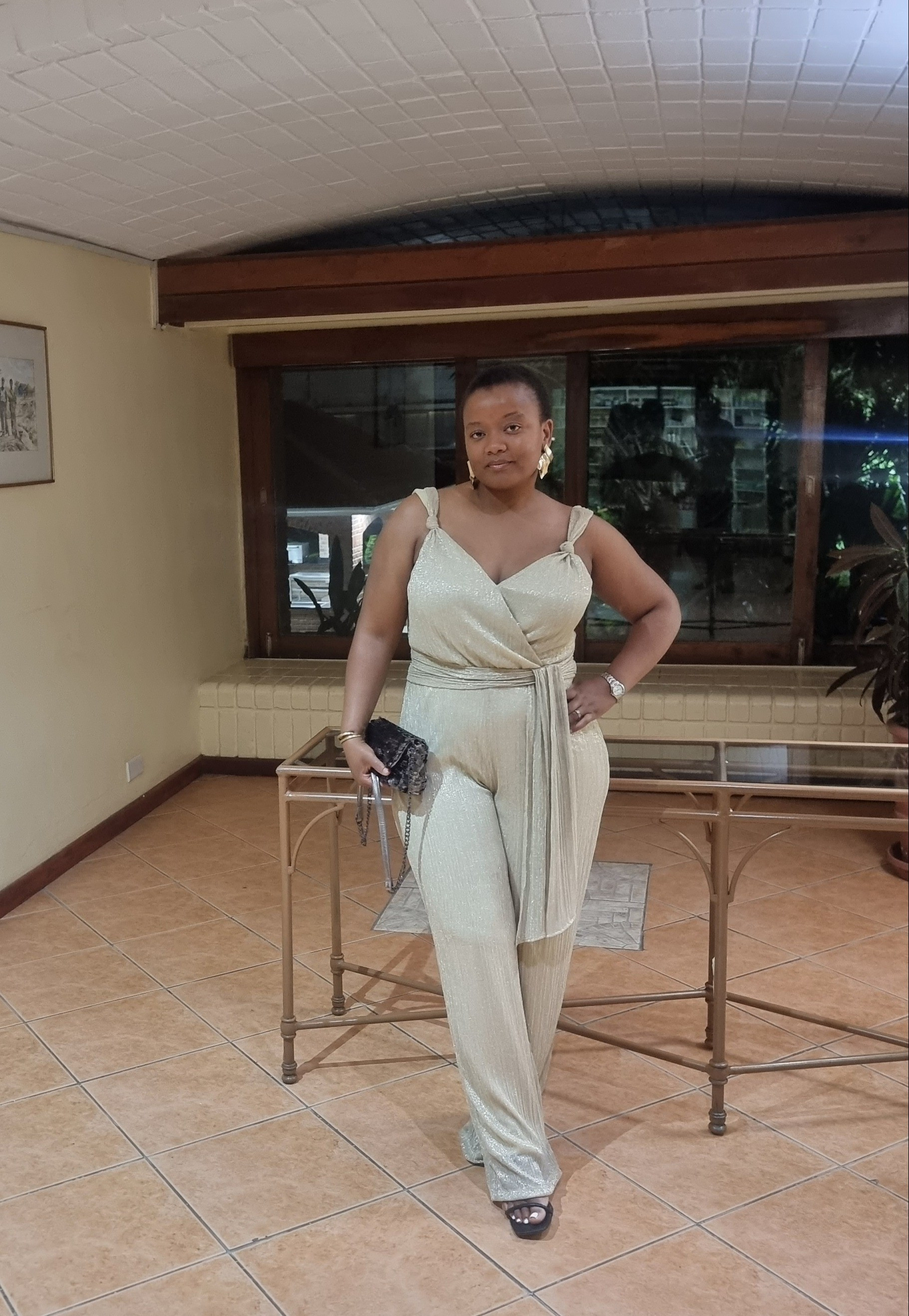 Summer Sosandar gold jumpsuit. Perfect a year round or holiday essential.

#LTKeurope #LTKsummer #LTKpartywear