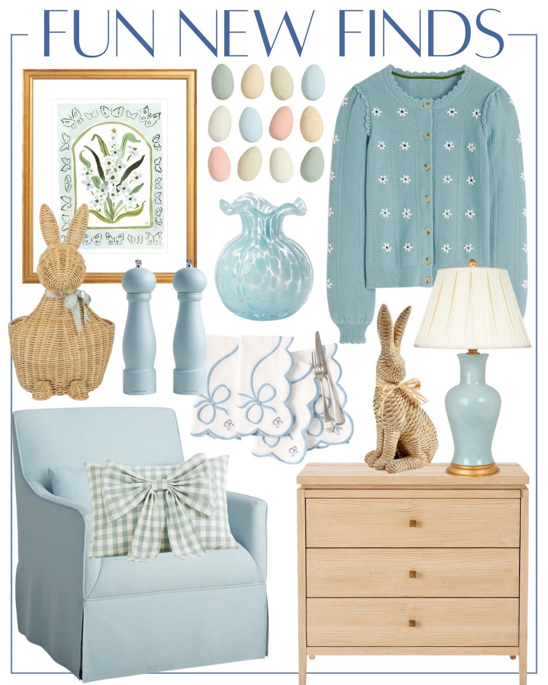 Easter spring inspired home decor

Easter bunny sweater cardigan Wayfair Serena & Lily artwork Easter eggs baskets 

#LTKSeasonal #LTKHome