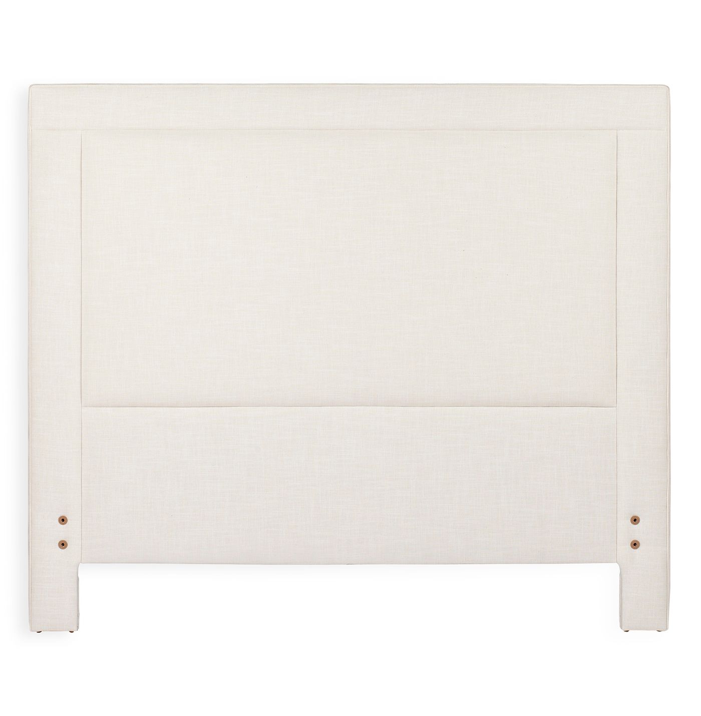 Sloan Modern Classic Square Banded Ivory Linen Headboard- Queen | Kathy Kuo Home