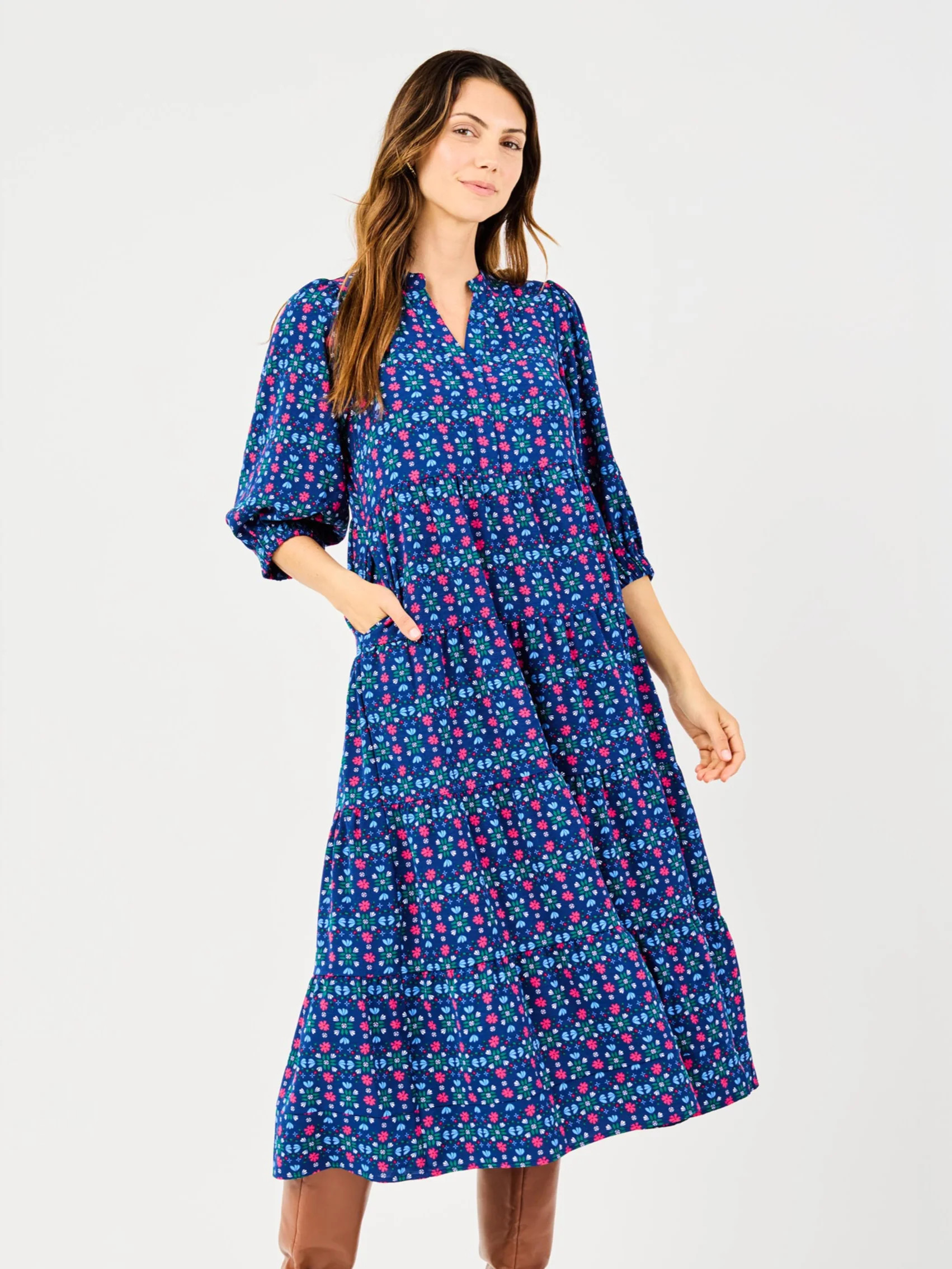 Cameron Dress | Take Two Navy | Mary Square