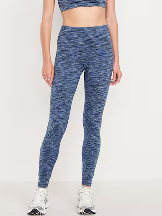 High-Waisted Space-Dye Full-Length Leggings | Old Navy (US)