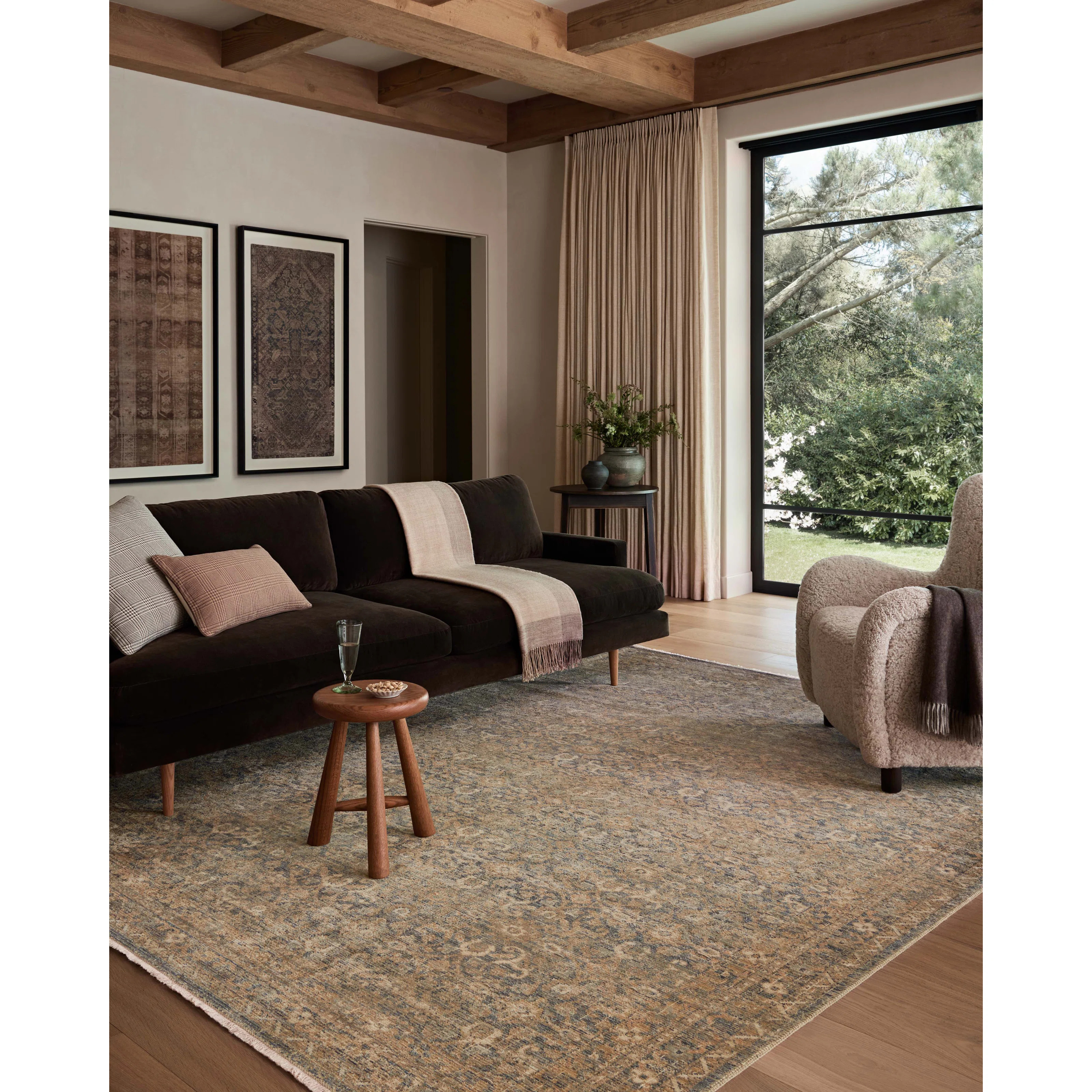Amber Lewis x Loloi Molly Denim / Gold Area Rug | Wayfair North America
