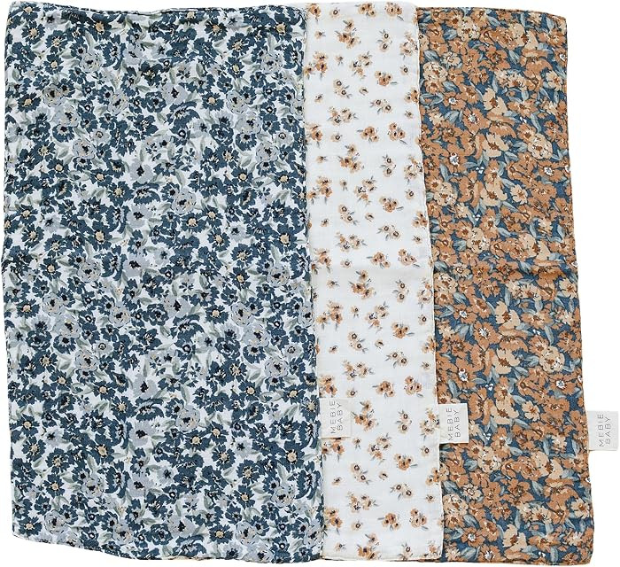 Mebie Baby Burp Cloths, Vintage Florals, Muslin Burp Cloth Set for Spit Up, Drool, and More, Boho... | Amazon (US)