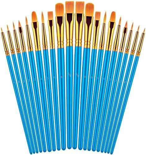 Paint Brushes Set, 2Pack 20 Pcs Paint Brushes for Acrylic Painting, Oil Watercolor Acrylic Paint Bru | Amazon (US)