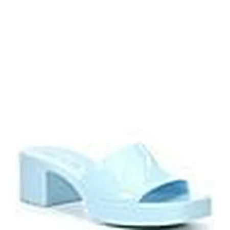 Steve Madden Harlin Open Toe Slide-On Single Strap Heeled Sandal Blue (8 Blue) | Walmart (US)