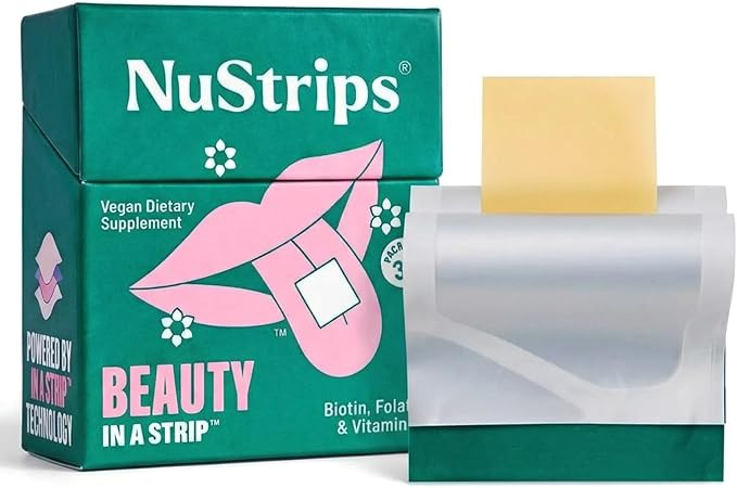 NuStrips™ Fast-Dissolving Beauty Strips with Biotin, Folate & Vitamin E – Hair, Skin & Nails ... | Amazon (US)
