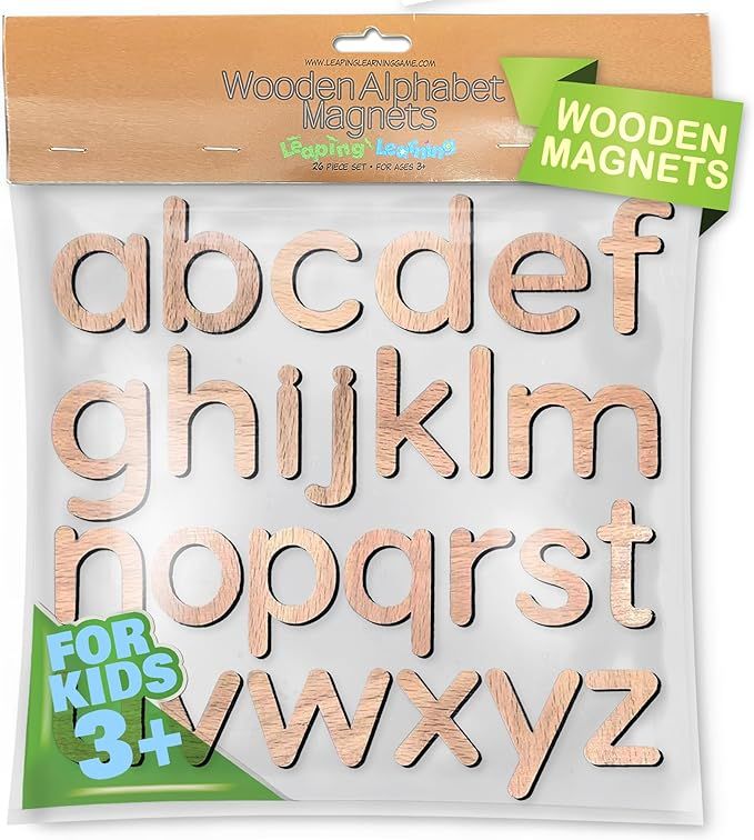 Leaping Learning Lower Case Wooden Letters Alphabet Magnets Set - Educational Toy for toddlers - ... | Amazon (US)