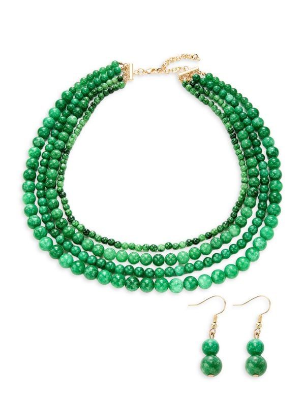 Green Agate Beaded Multi Strand Necklace | Saks Fifth Avenue OFF 5TH