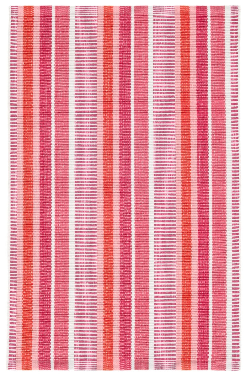 Always Greener Pink/Orange Handwoven Indoor/Outdoor Rug | Annie Selke