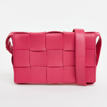 Pink Woven Cross Body Bag | TK Maxx