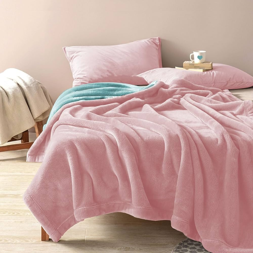YISURE Waterproof Reversible Blanket for Intimacy 80"x60", Queen Size Blanket for Adults,Pink Bla... | Amazon (US)