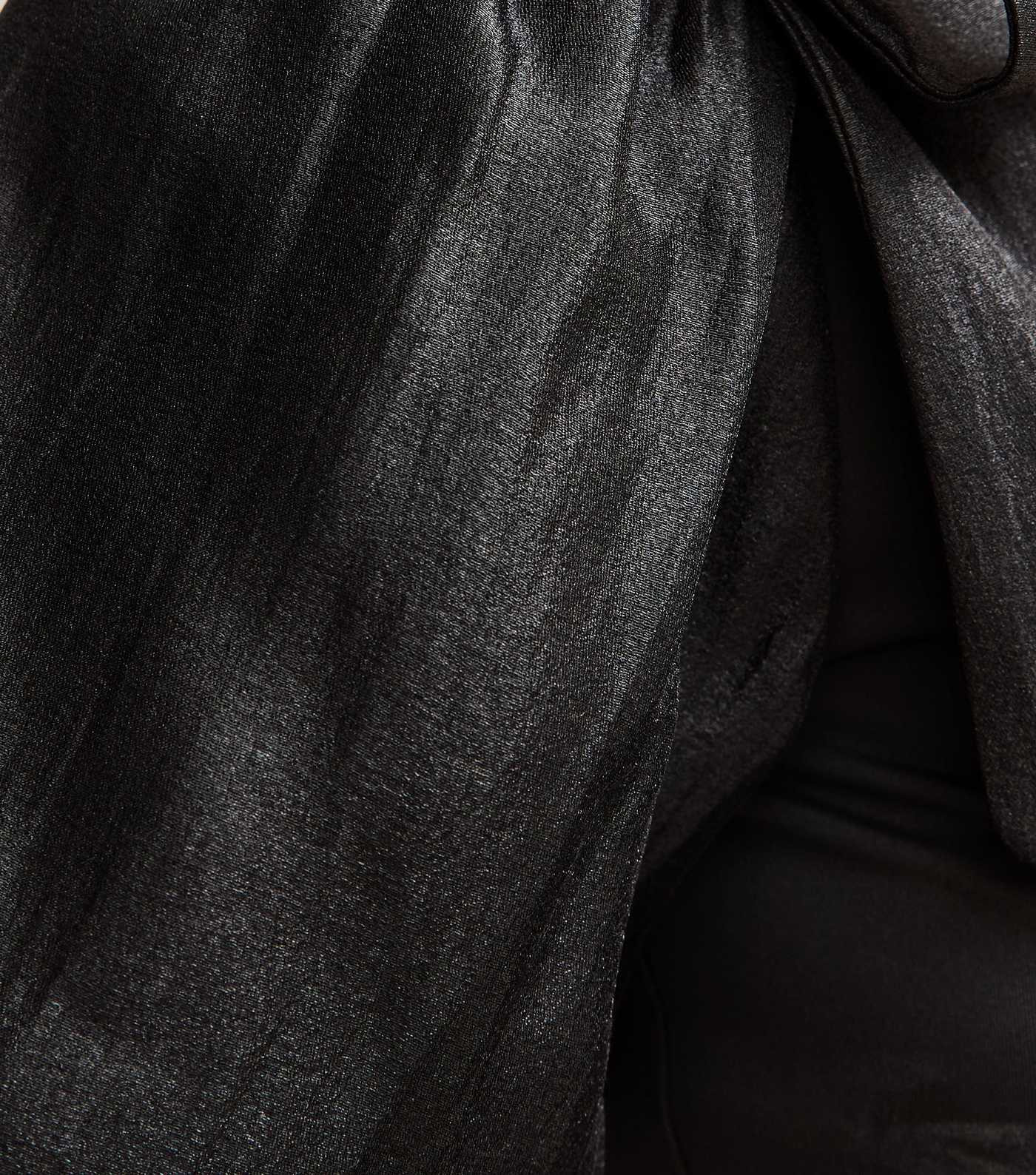 Black Jersey Bow Shoulder Puff Sleeve Bodysuit | New Look | New Look (UK)