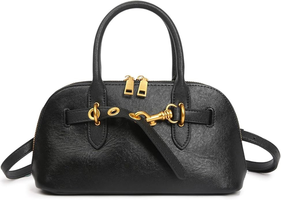 Small Genuine Leather Crossbody Bags for Women Top Handle Satchel Shoulder Purse Handbags | Amazon (US)