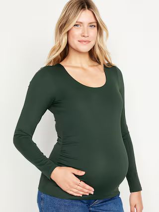Maternity Long-Sleeve Scoop-Neck T-Shirt | Old Navy (US)