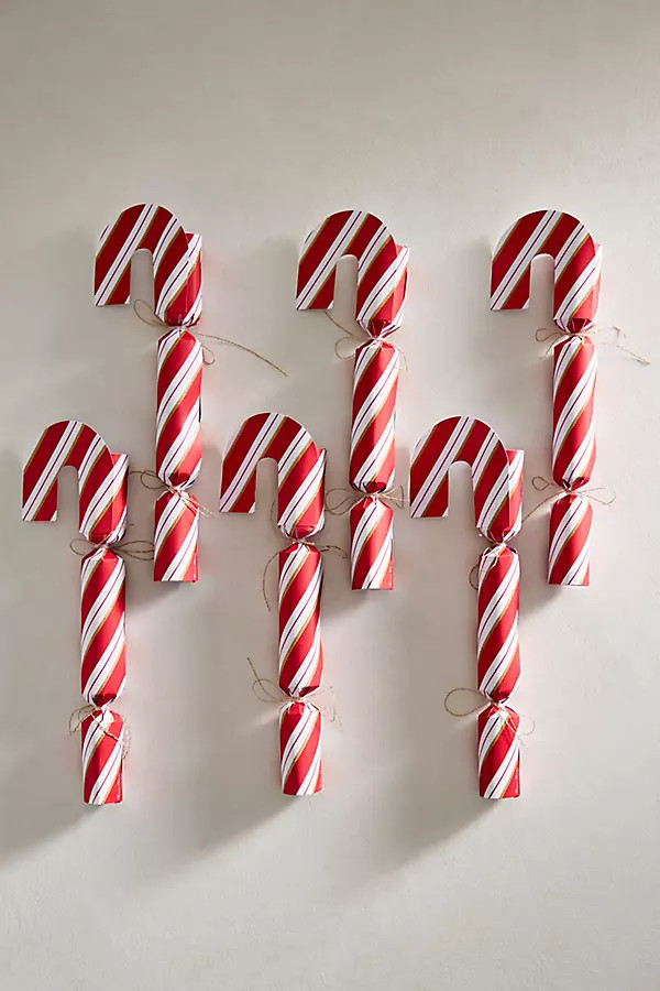 Candy Cane Party Crackers, Set of 6 | Terrain