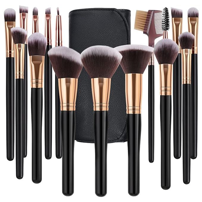 SOLVE Makeup Brushes 16 Pcs Premium Synthetic Foundation Blending Blush Concealer Eye Shadow Make... | Amazon (US)