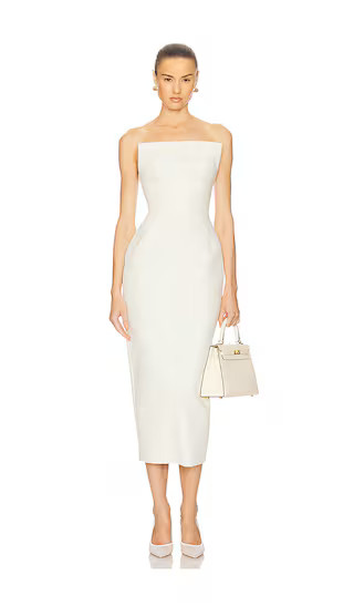 The S Curve Dress With Bow in Cream | Revolve Clothing (Global)