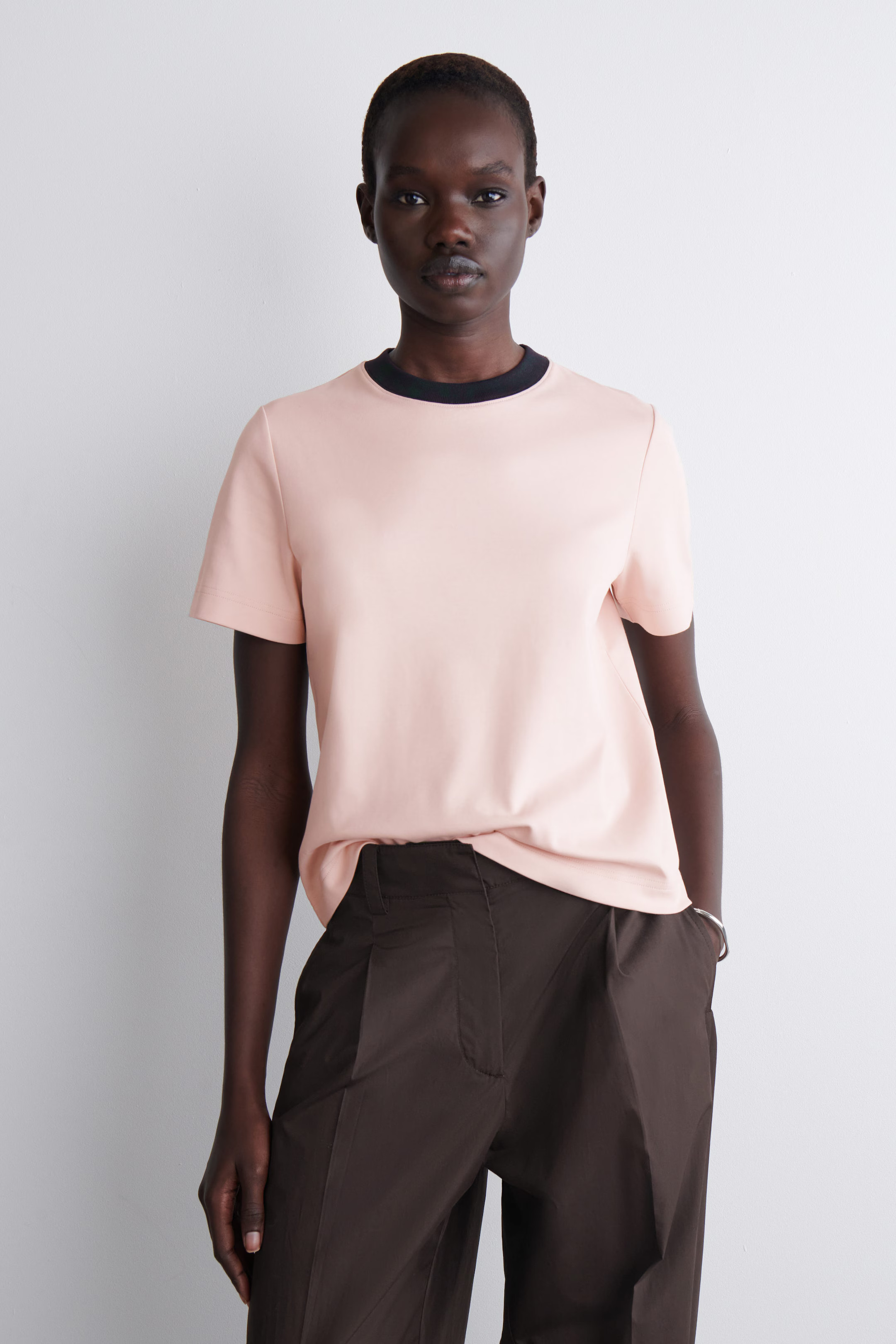 CLEAN CUT REGULAR T-SHIRT - PINK / NAVY | COS | COS (US)