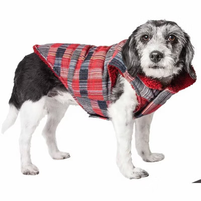 Pet Life (R) Scotty Tartan Classical Insulated Fashion Plaid Dog Coat, Red, MD | Target