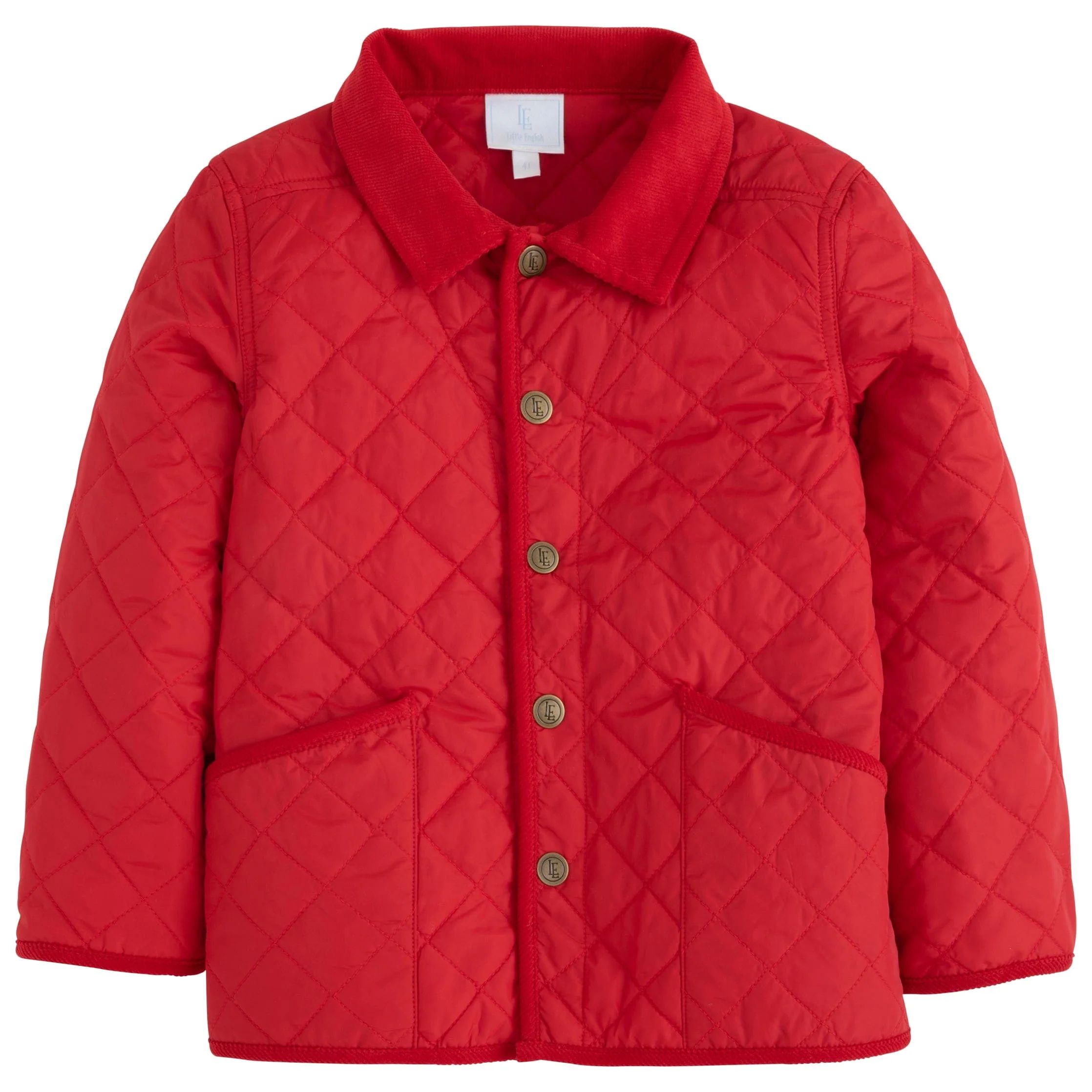 Boy & Girl's Red Quilted Jacket - Kids Outerwear | Little English
