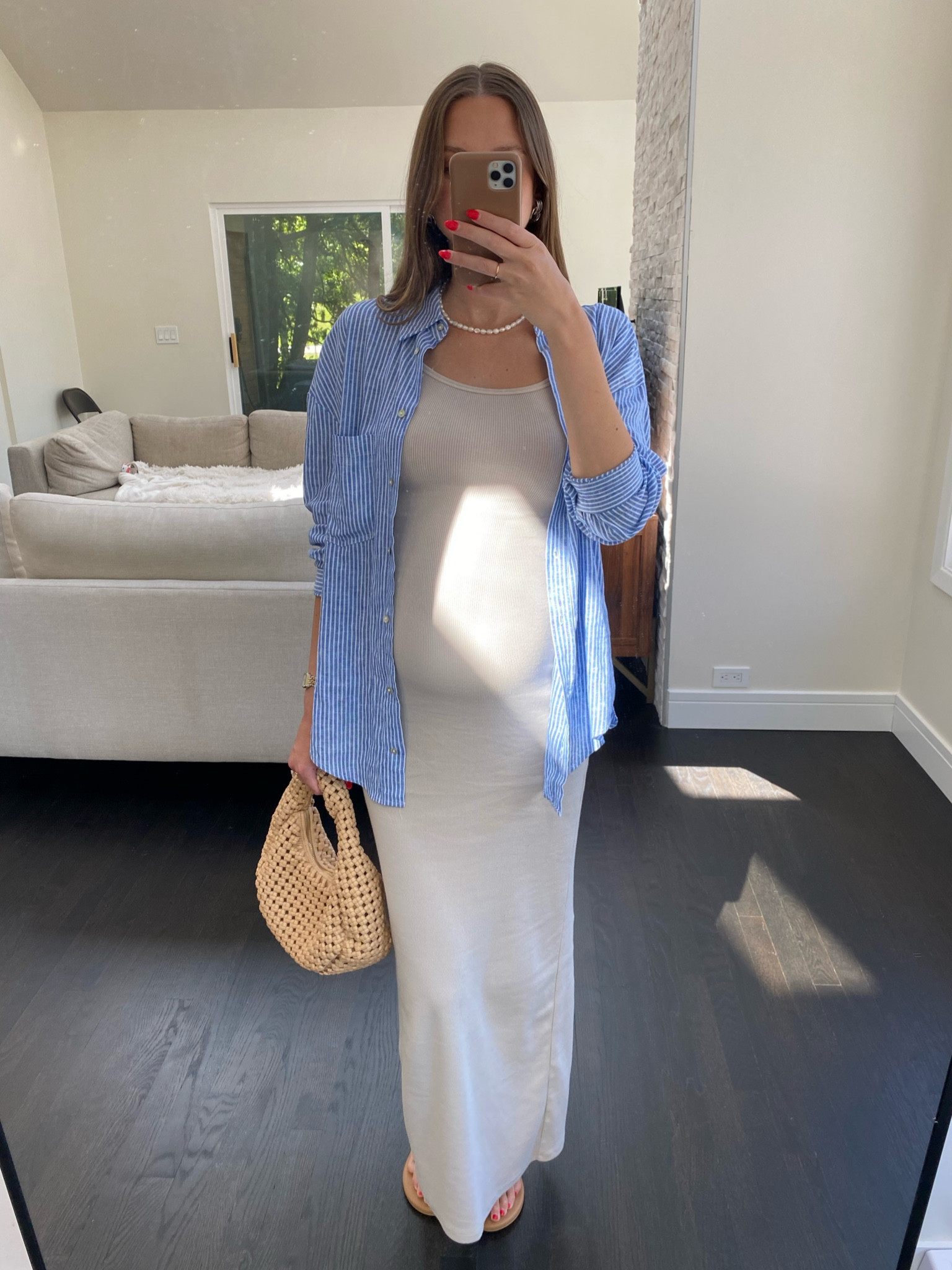Another easy maternity outfit featuring the SKIMS dress!! Love the color and the fit is so flattering. Took my true size! 

#LTKbump #LTKfindsunder50 #LTKstyletip