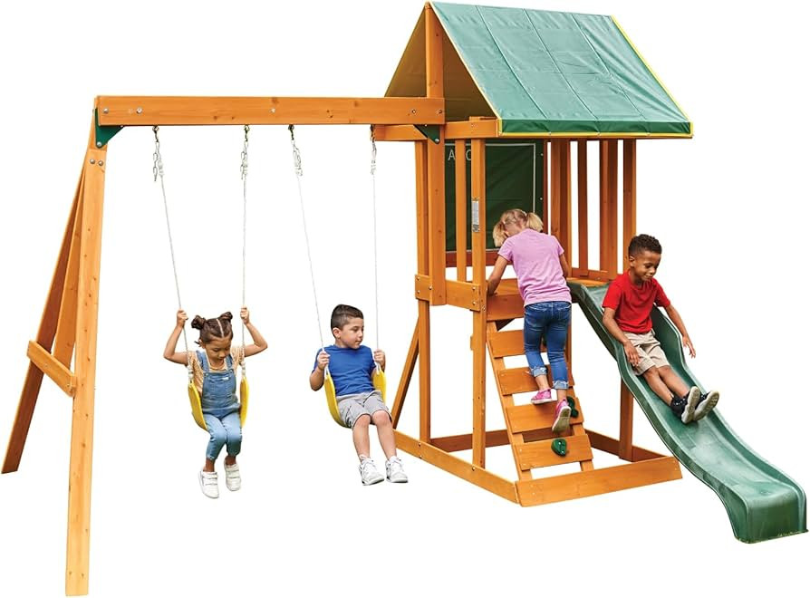 KidKraft Appleton Wooden Swing Set, (Amazon Exclusive) | Amazon (US)
