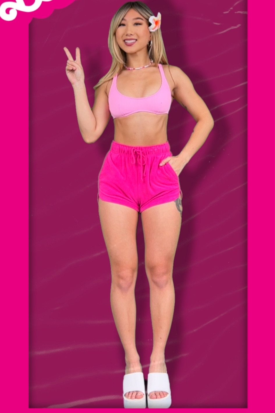 Bikini: size XS
Shorts: size XS
Shoes: true to size

Shein code: vivacious
